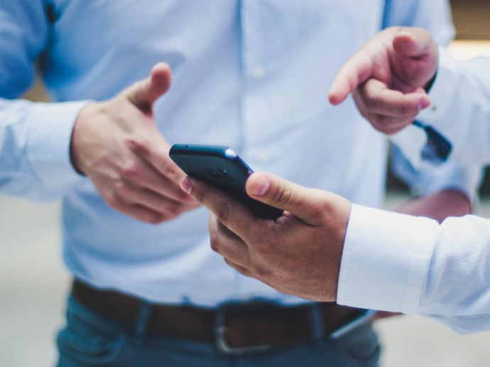 person holding a smartphone